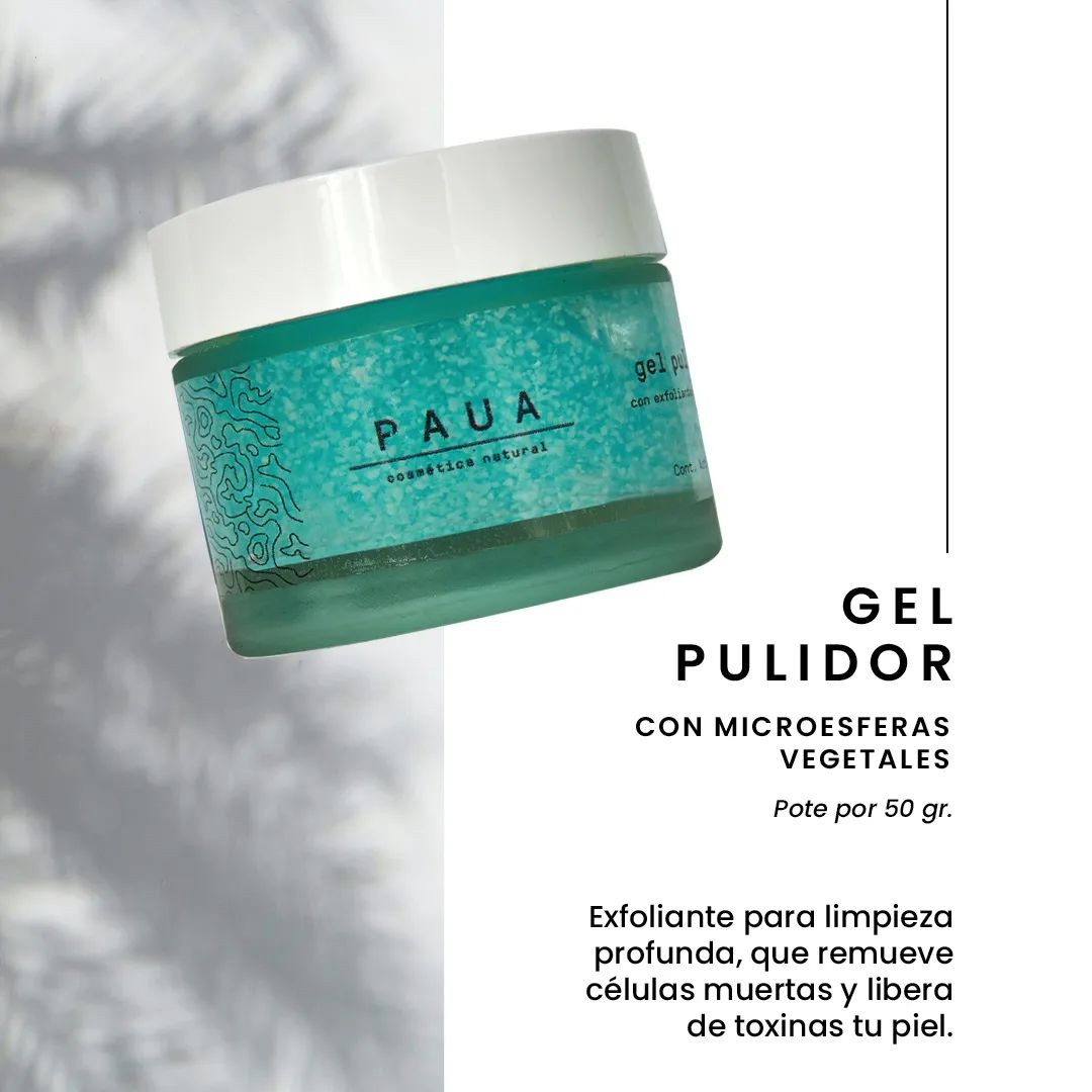 Gel pulidor con microesferas vegetales cosmética natural